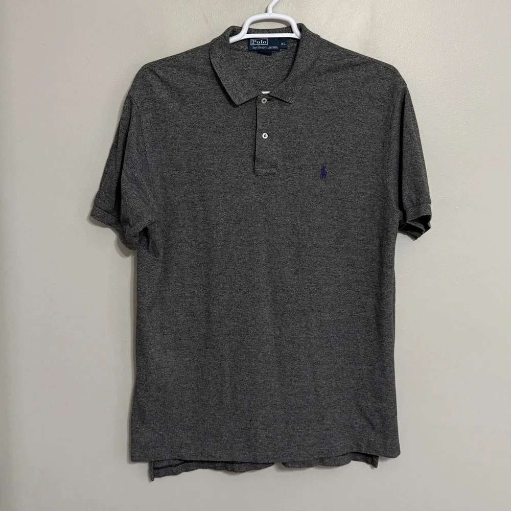 Polo Ralph Lauren Mens XL Charcoal Grey Short Sleeve Pony Polo Shirt